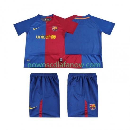 Koszulka FC Barcelona 2009 Retro Dziecięca Domowy Komplet 2008 Krótkie Rękawy