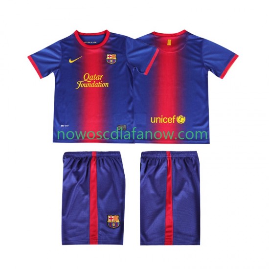 Koszulka FC Barcelona 2012 2013 Retro Dziecięca Domowy Komplet Krótkie Rękawy