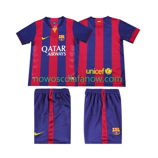 Koszulka FC Barcelona 2014 2015 Retro Dziecięca Domowy Komplet Krótkie Rękawy