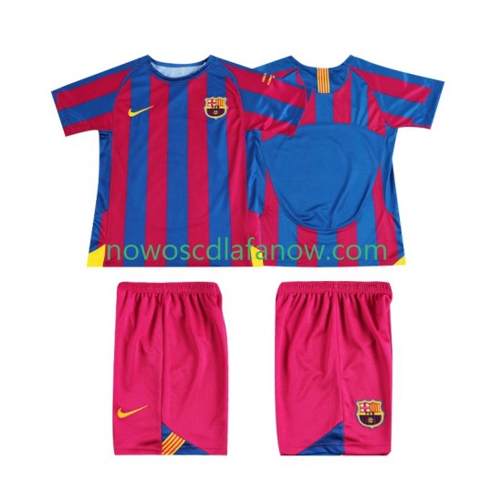 Koszulka FC Barcelona Champions League 2005 Retro Dziecięca Domowy Komplet 2006 Krótkie Rękawy