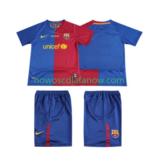Koszulka FC Barcelona Champions League 2009 Retro Dziecięca Domowy Komplet 2008 Krótkie Rękawy