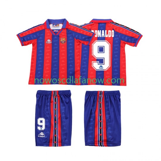 Koszulka FC Barcelona Ronaldo 1996 1997 Retro Dziecięca Domowy Komplet Krótkie Rękawy