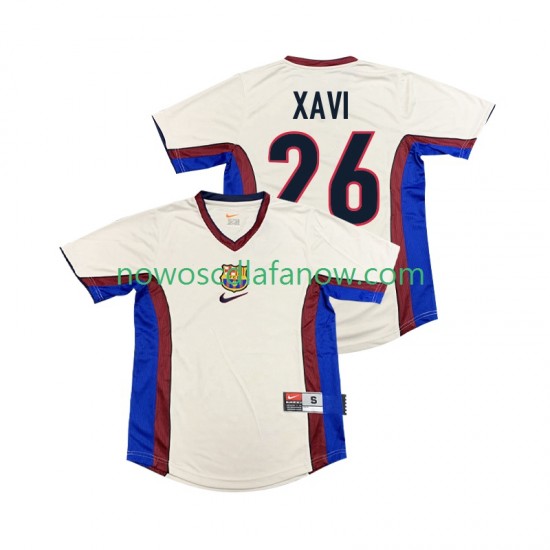 Koszulka FC Barcelona XAVI 26 Retro Męska Wyjazdowy Komplet 1998 1999 Krótkie Rękawy