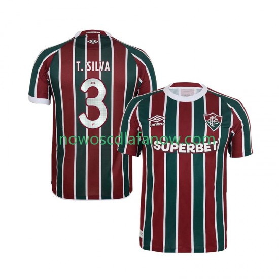 Koszulka Fluminense Thiago Silva 3 Męska Domowy Komplet 2025-2026 Krótkie Rękawy