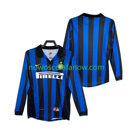 Koszulka Inter Mediolan Retro Męska Domowy Komplet 1998 1999 Długie Rękawy