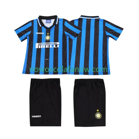 Koszulka Inter Mediolan 1997 Retro Dziecięca Domowy Komplet 1998 Krótkie Rękawy
