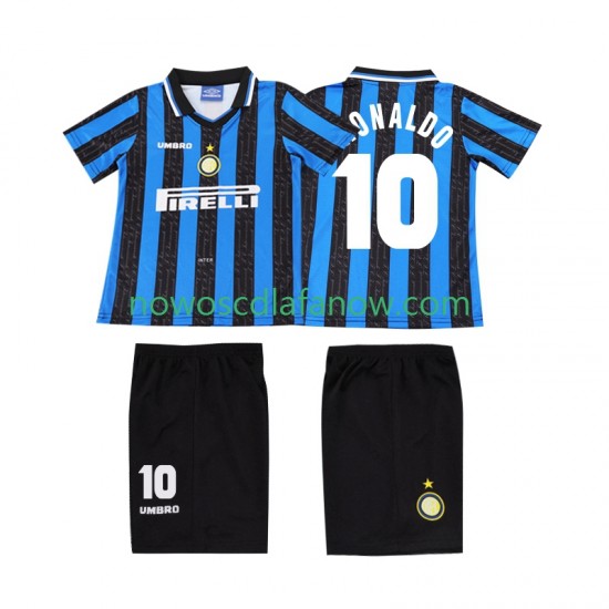 Koszulka Inter Mediolan Ronaldo 10 1997 Retro Dziecięca Domowy Komplet 1998 Krótkie Rękawy