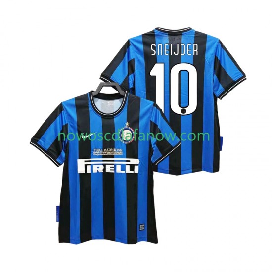 Koszulka Inter Mediolan SNEIJDER 10 2009 Retro Męska Domowy Komplet 2010 Krótkie Rękawy