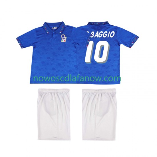 Koszulka Reprezentacja Włoch Roberto Baggio 10 Retro Dziecięca Domowy Komplet 1994 Krótkie Rękawy