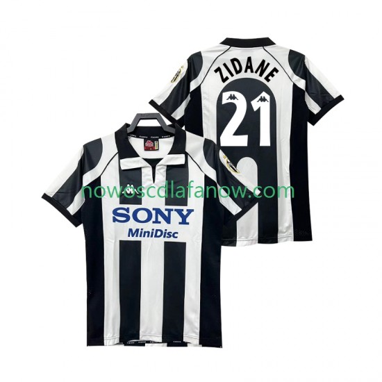 Koszulka Juventus ZIDANE 21 1997 Retro Męska Domowy Komplet 1998 Krótkie Rękawy