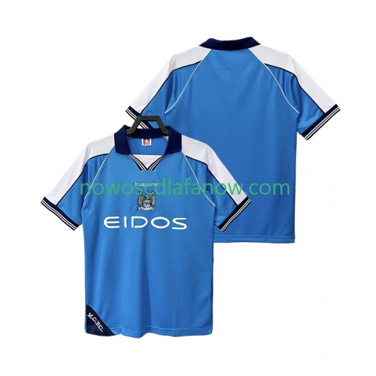 Koszulka Manchester City 2001 Retro Męska Domowy Komplet 1999 Krótkie Rękawy