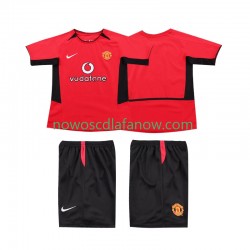 Koszulka Manchester United Retro Dziecięca Domowy Komplet 2004 2002 Krótkie Rękawy