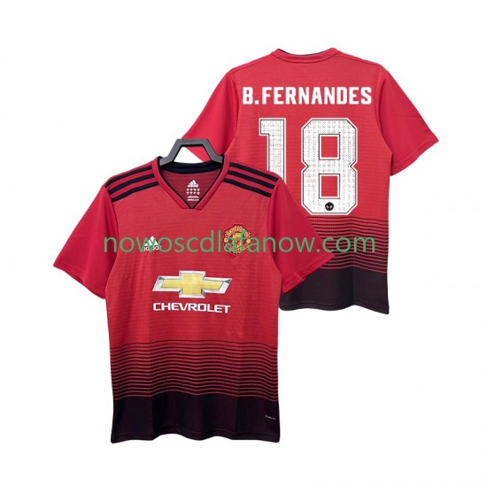 Koszulka Manchester United B.FERNANDES 18 2018 2019 Retro Męska Domowy Komplet Krótkie Rękawy