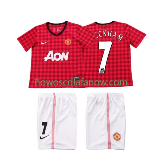 Koszulka Manchester United BECKHAM 7 2012 2013 Retro Dziecięca Domowy Komplet Krótkie Rękawy