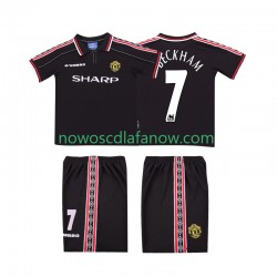 Koszulka Manchester United Beckham 7 Retro Dziecięca Wyjazdowy Komplet 1998 1999 Krótkie Rękawy