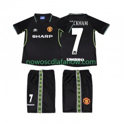 Koszulka Manchester United Beckham 7 Retro Dziecięca Trzeci Komplet 1998 1999 Krótkie Rękawy