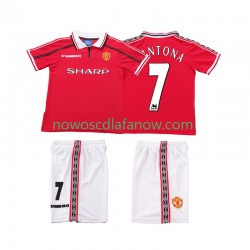 Koszulka Manchester United CONTONA 7 Retro Dziecięca Domowy Komplet 1998 1999 Krótkie Rękawy