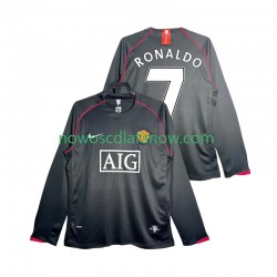 Koszulka Manchester United Critstiano Ronaldo 7 2007 Retro Męska Wyjazdowy Komplet 2008 Długie Rękawy