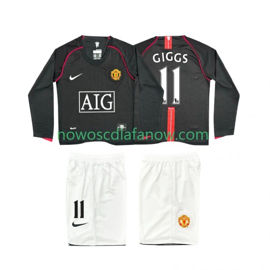 Koszulka Manchester United GIGGS 11 2007 Retro Dziecięca Wyjazdowy Komplet 2008 Długie Rękawy