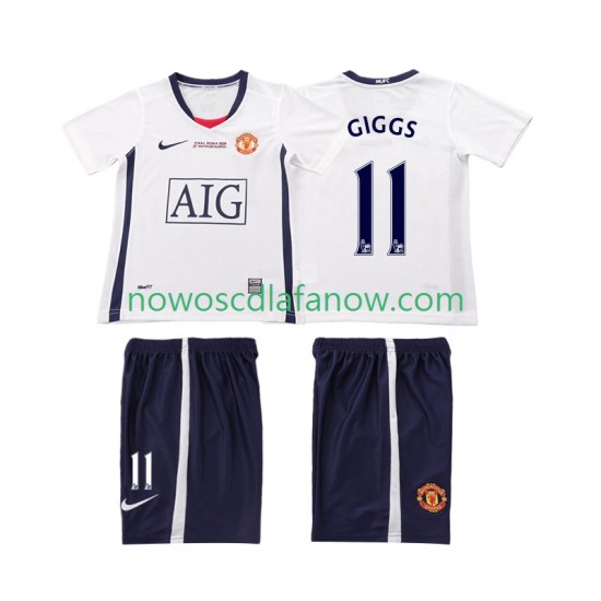 Koszulka Manchester United GIGGS 11 Champions League 2009 Retro Dziecięca Wyjazdowy Komplet 2008 Krótkie Rękawy