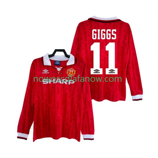 Koszulka Manchester United GIGGS 11 1992 Retro Męska Domowy Komplet 1994 Długie Rękawy