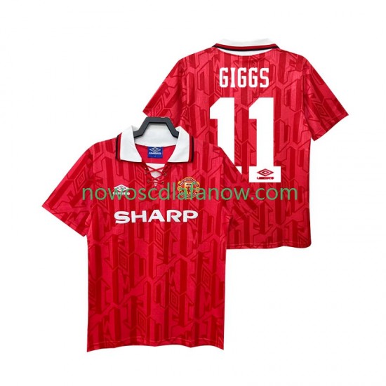 Koszulka Manchester United GIGGS 11 1992 Retro Męska Domowy Komplet 1994 Krótkie Rękawy