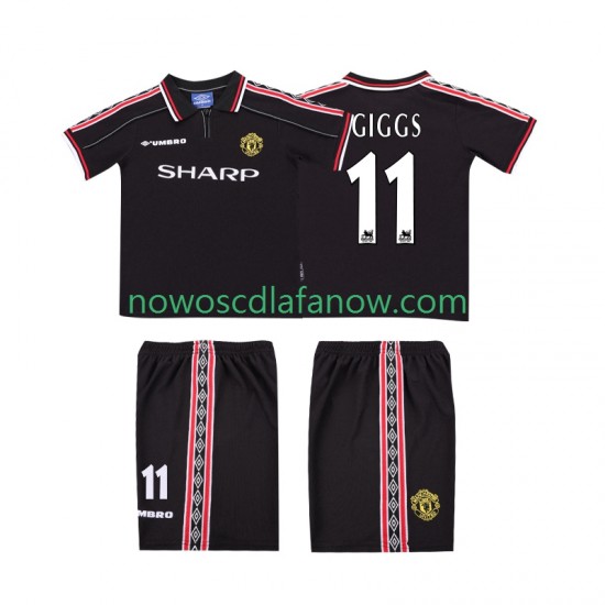 Koszulka Manchester United GIGGS 11 Retro Dziecięca Wyjazdowy Komplet 1998 1999 Krótkie Rękawy