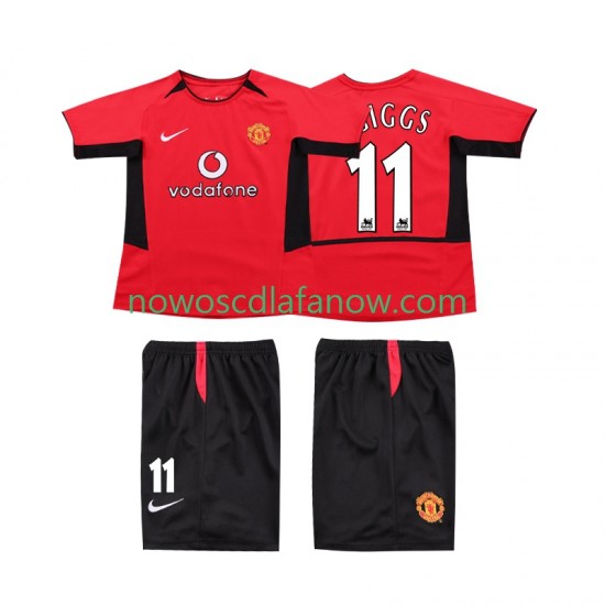 Koszulka Manchester United GIGGS 11 Retro Dziecięca Domowy Komplet 2004 2002 Krótkie Rękawy
