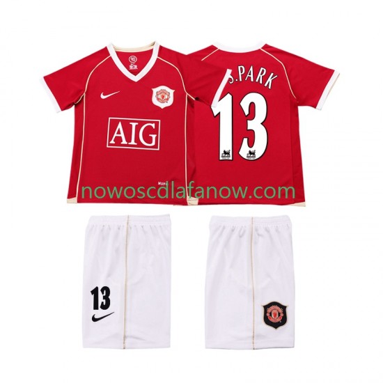 Koszulka Manchester United J.S.PARK 13 2007 Retro Dziecięca Domowy Komplet 2006 Krótkie Rękawy