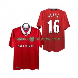 Koszulka Manchester United Keane 16 2000 Retro Męska Domowy Komplet 1999 Krótkie Rękawy