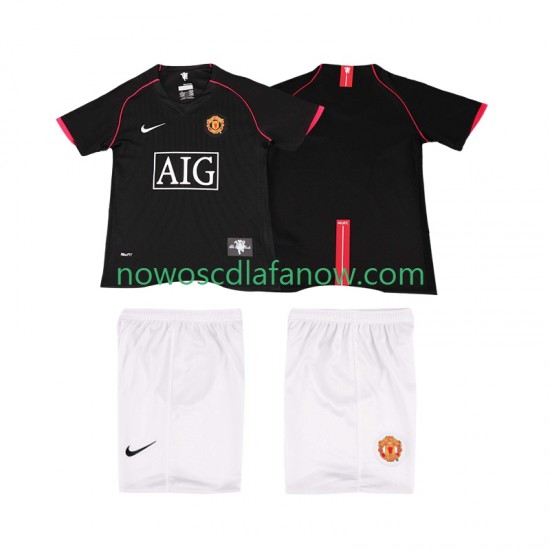 Koszulka Manchester United 2007 Retro Dziecięca Wyjazdowy Komplet 2008 Krótkie Rękawy