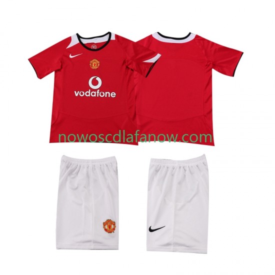Koszulka Manchester United 2005 Retro Dziecięca Domowy Komplet 2006 Krótkie Rękawy