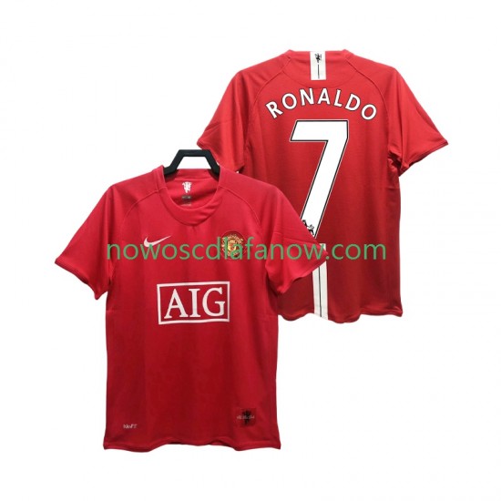 Koszulka Manchester United RONALDO 7 Premier League 2007 Retro Męska Domowy Komplet 2008 Krótkie Rękawy