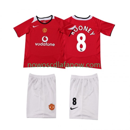 Koszulka Manchester United ROONEY 8 2005 Retro Dziecięca Domowy Komplet 2006 Krótkie Rękawy