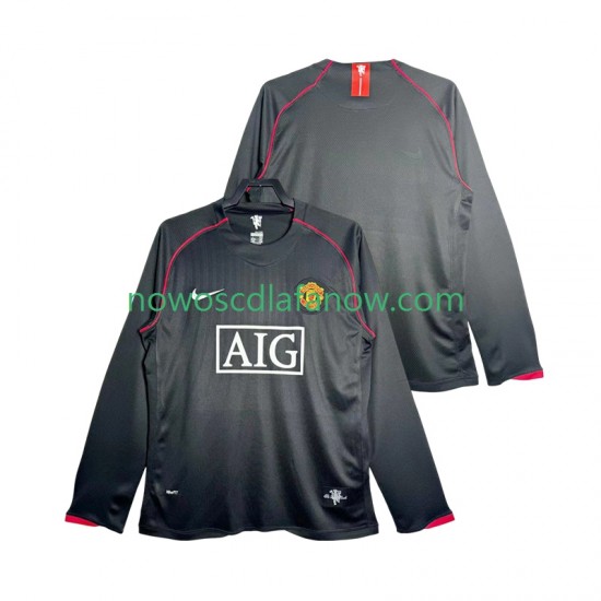 Koszulka Manchester United 2007 Retro Męska Wyjazdowy Komplet 2008 Długie Rękawy