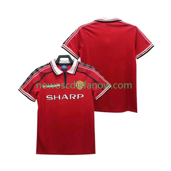 Koszulka Manchester United Retro Męska Domowy Komplet 1998 1999 Krótkie Rękawy
