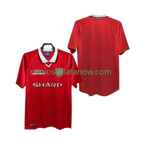 Koszulka Manchester United 2000 Retro Męska Domowy Komplet 1999 Krótkie Rękawy