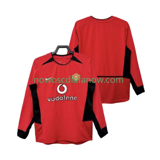 Koszulka Manchester United Retro Męska Domowy Komplet 2004 2002 Długie Rękawy
