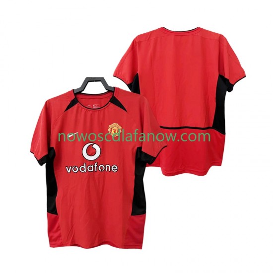 Koszulka Manchester United Retro Męska Domowy Komplet 2004 2002 Krótkie Rękawy