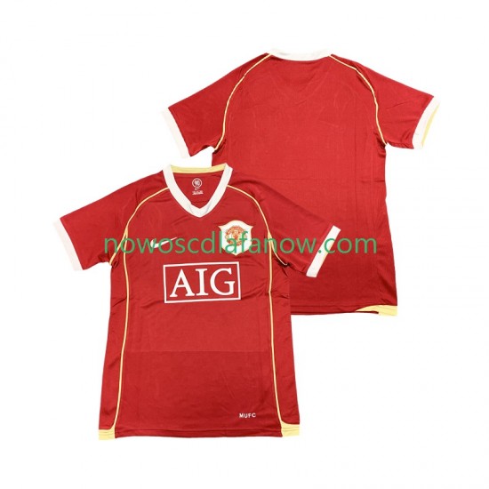 Koszulka Manchester United 2007 Retro Męska Domowy Komplet 2006 Krótkie Rękawy
