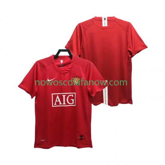 Koszulka Manchester United Premier League 2007 Retro Męska Domowy Komplet 2008 Krótkie Rękawy