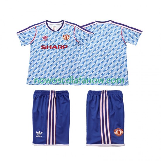 Koszulka Manchester United 1990 1992 Retro Dziecięca Wyjazdowy Komplet Krótkie Rękawy