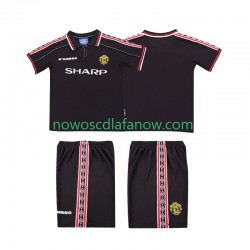 Koszulka Manchester United Retro Dziecięca Wyjazdowy Komplet 1998 1999 Krótkie Rękawy