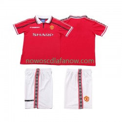 Koszulka Manchester United Retro Dziecięca Domowy Komplet 1998 1999 Krótkie Rękawy