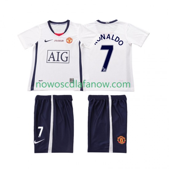 Koszulka Manchester United Ronaldo 7 Champions League 2009 Retro Dziecięca Wyjazdowy Komplet 2008 Krótkie Rękawy