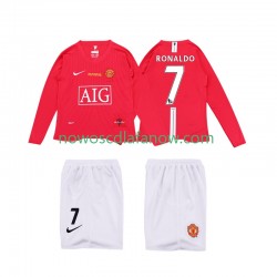 Koszulka Manchester United Ronaldo 7 Premier League 2009 Retro Dziecięca Domowy Komplet 2008 Długie Rękawy