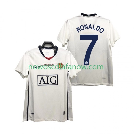Koszulka Manchester United Ronaldo 7 Champions League 2009 Retro Męska Wyjazdowy Komplet 2008 Krótkie Rękawy