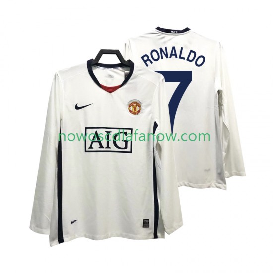 Koszulka Manchester United Ronaldo 7 Premier League 2009 Retro Męska Wyjazdowy Komplet 2008 Długie Rękawy
