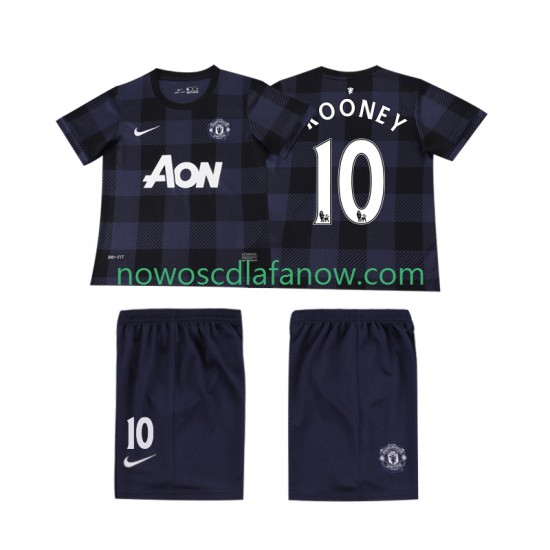 Koszulka Manchester United Rooney 10 2013 2014 Retro Dziecięca Wyjazdowy Komplet Krótkie Rękawy