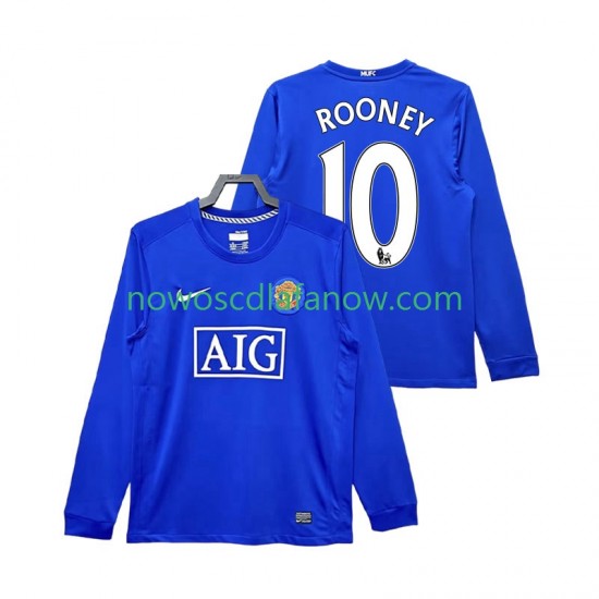 Koszulka Manchester United Rooney 10 2009 Retro Męska Trzeci Komplet 2008 Długie Rękawy